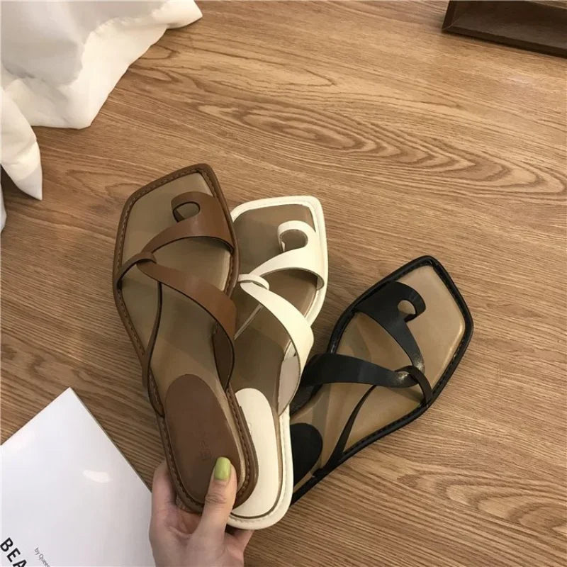 Clip Toe Flat Casual Non-slip Eco Leather Women's Summer Sandals - Frimunt Clothing Co.