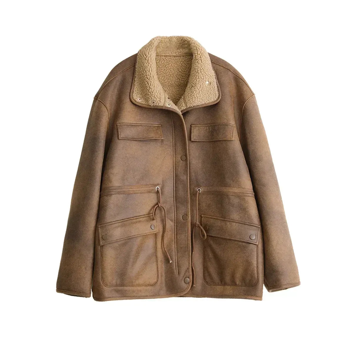 Women's Solid Suede Reversible Winter Jacket - Frimunt Clothing Co.