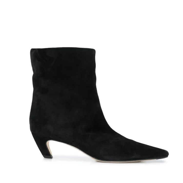 Women's Low Heel Short Pointed Toe Boots - Frimunt Clothing Co.