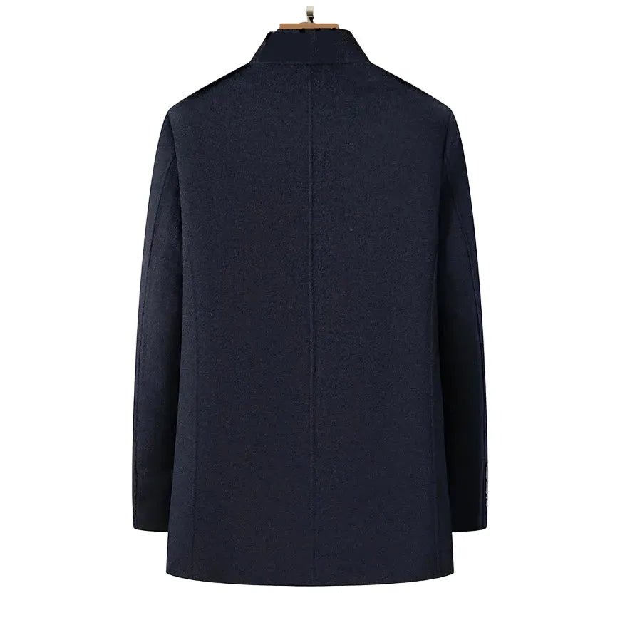 Navy blue coat on a white background