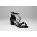 Women's Wedding Sandals Block Heel Ivory Satin Ladies Summer Sandals with Crystals Strap 2 Inches High - Frimunt Clothing Co.
