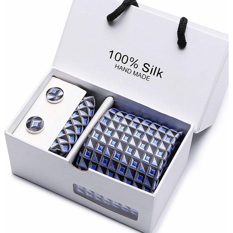 Men's 100 % Silk Tie Gift Box 3-Piece Set Business Formal Wedding Tie Set - Frimunt Clothing Co.