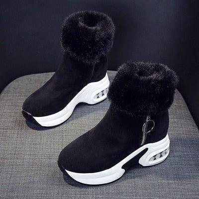 Women Ankle Suede Super Warm Plush Winter Wedges Boots - Frimunt Clothing Co.
