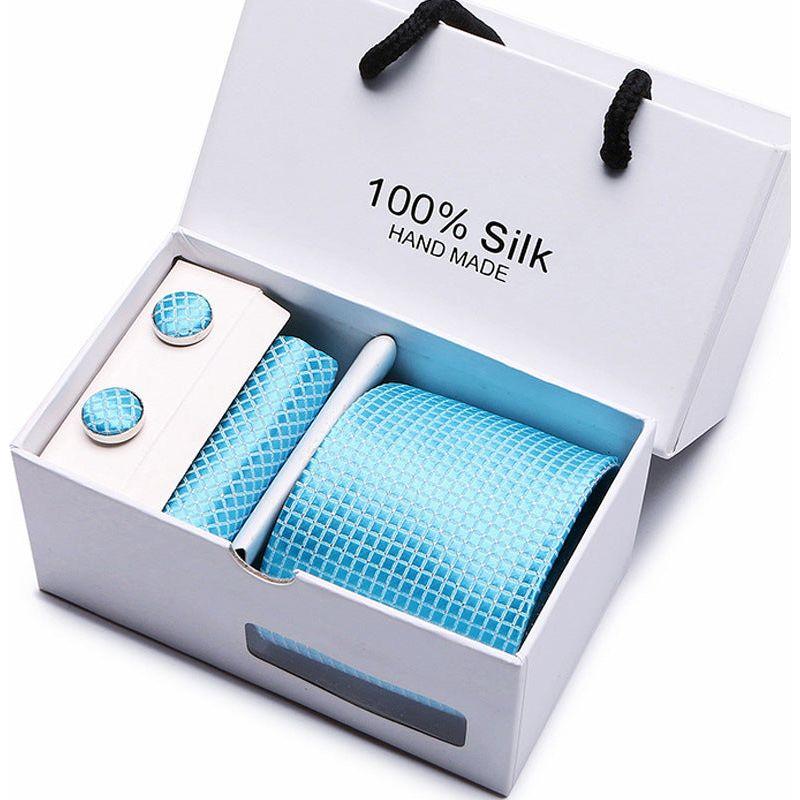 Men's 100 % Silk Tie Gift Box 3-Piece Set Business Formal Wedding Tie Set Many Colors - Frimunt Clothing Co.