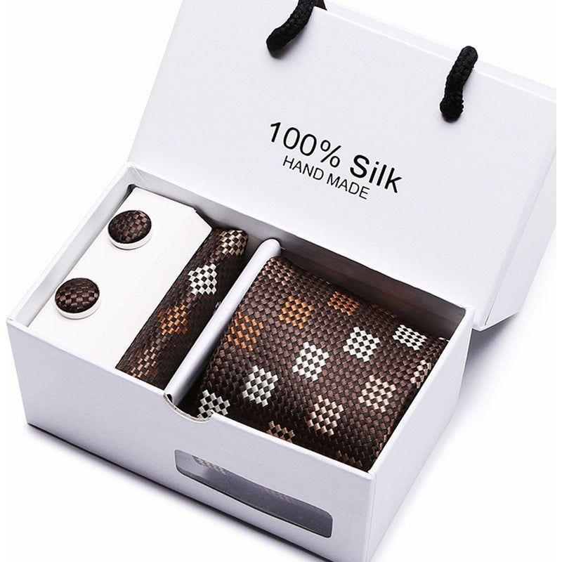 Men's 100 % Silk Tie Gift Box 3-Piece Set Business Formal Wedding Tie Set Many Colors - Frimunt Clothing Co.