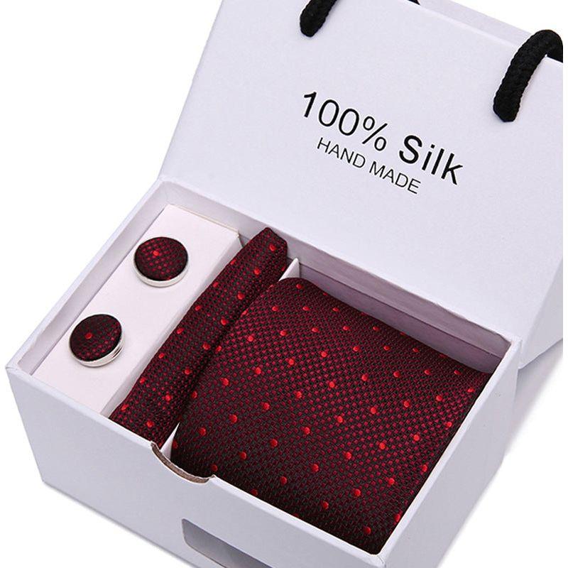 Men's 100 % Silk Tie Gift Box 3-Piece Set Business Formal Wedding Tie Set Many Colors - Frimunt Clothing Co.