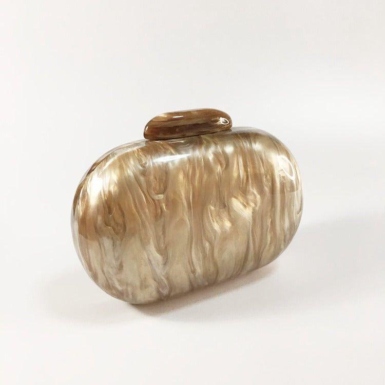 New Women's Oval Vintage Fashion Evening Bag Pearlescent Color Handbag Shoulder Box Bag - Frimunt Clothing Co.