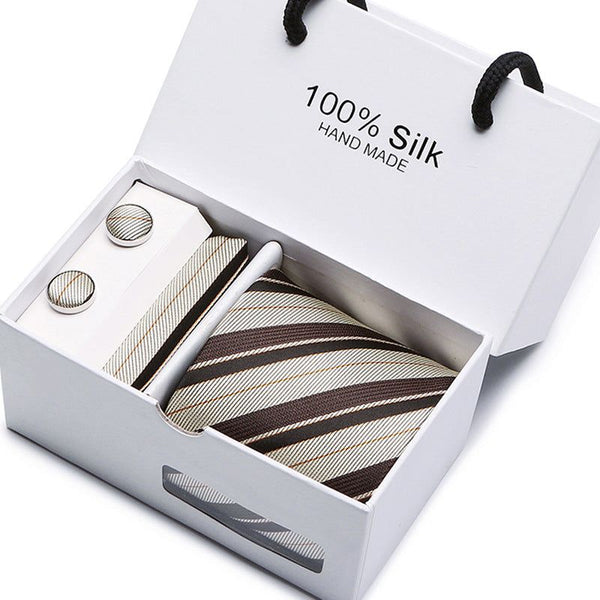 Men's 100 % Silk Tie Gift Box 3-Piece Set Business Formal Wedding Tie Set - Frimunt Clothing Co.