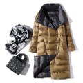 Women's Ultra Light Long Jacket Winter Double Sided Slim White Duck Down Coat Single Breasted - Frimunt Clothing Co.