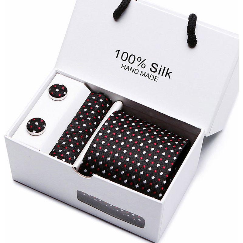Men's 100 % Silk Tie Gift Box 3-Piece Set Business Formal Wedding Tie Set - Frimunt Clothing Co.
