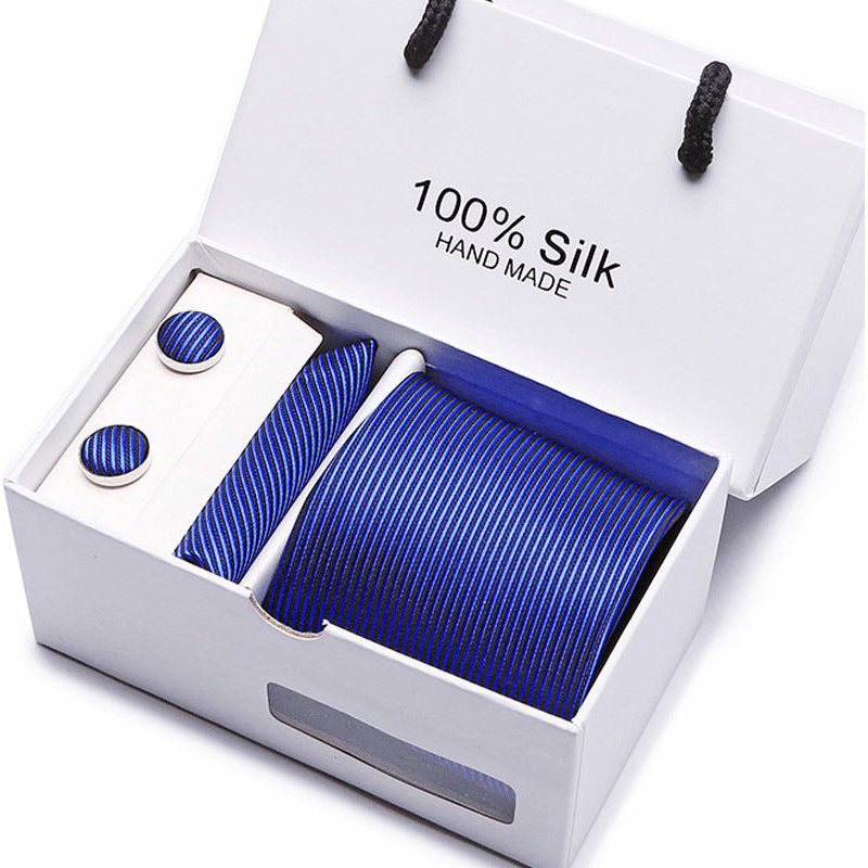 Men's 100 % Silk Tie Gift Box 3-Piece Set Business Formal Wedding Tie Set Many Colors - Frimunt Clothing Co.