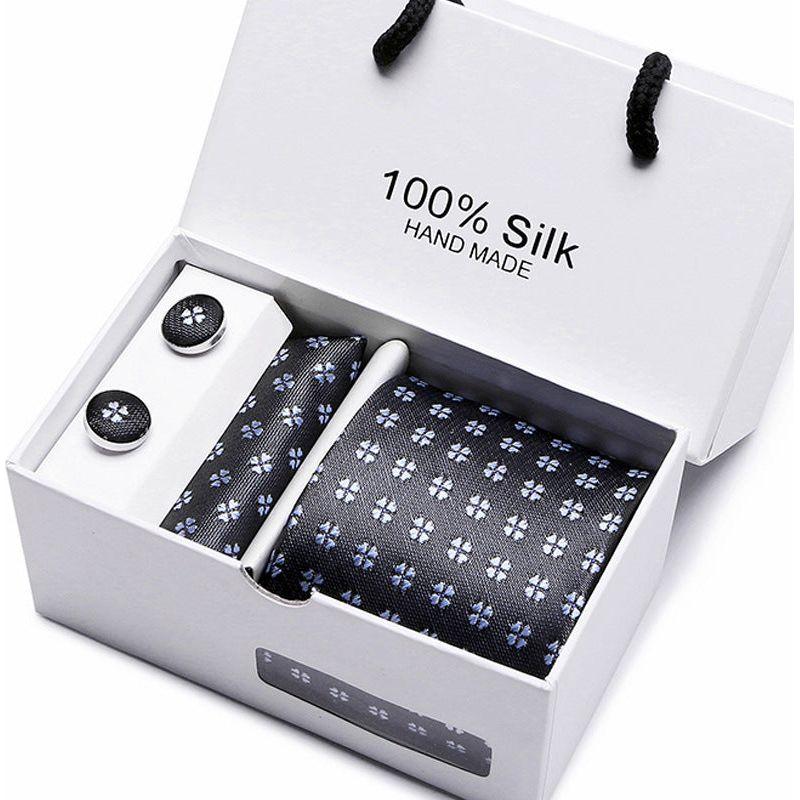 Men's 100 % Silk Tie Gift Box 3-Piece Set Business Formal Wedding Tie Set - Frimunt Clothing Co.