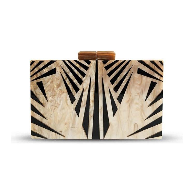 Leaf Vein Acrylic Evening Bag Geometric Splicing Clutch - Frimunt Clothing Co.