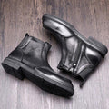 High End Men's Winter Full Grain Leather Ankle Chelsea Boots Side Zip, Retro Style - Frimunt Clothing Co.