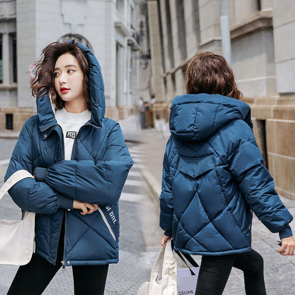 New Autumn Winter Women's Hooded Thick Down Cotton Padded Jacket