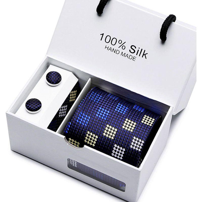 Men's 100 % Silk Tie Gift Box 3-Piece Set Business Formal Wedding Tie Set - Frimunt Clothing Co.
