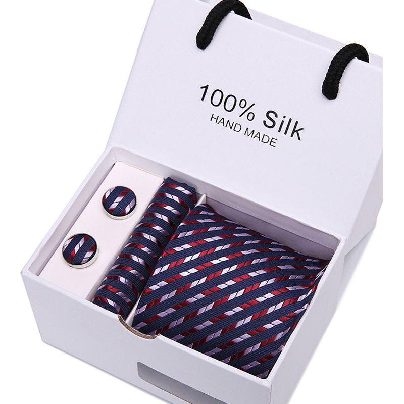 Men's 100 % Silk Tie Gift Box 3-Piece Set Business Formal Wedding Tie Set Many Colors - Frimunt Clothing Co.