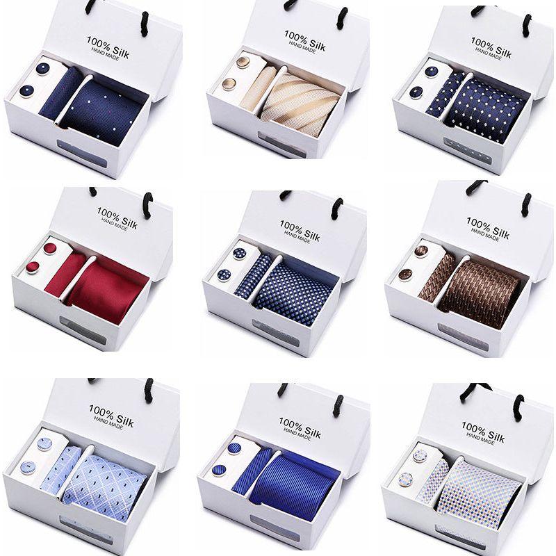 Men's 100 % Silk Tie Gift Box 3-Piece Set Business Formal Wedding Tie Set Many Colors - Frimunt Clothing Co.