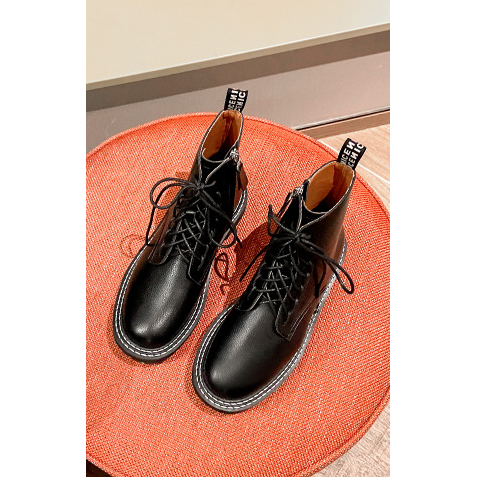 Women British Style Genuine Leather Thick With Fur Ladies Ankle Short Boots - Frimunt Clothing Co.