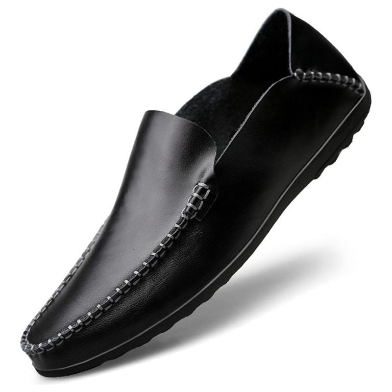 Men's Genuine Split Leather Non-slip Loafer Flats Driving Shoes - Frimunt Clothing Co.