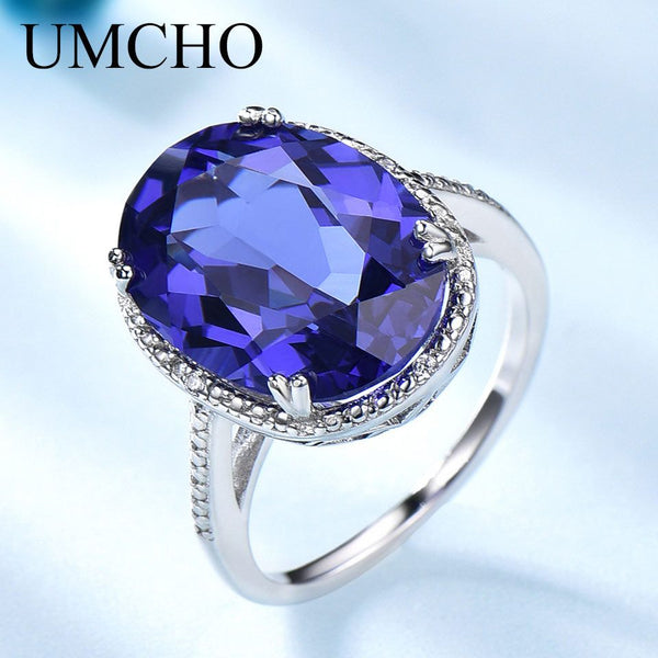 Luxury Tanzanite Gemstone Rings For Women Solid 925 Sterling Silver Fine Jewelry - Frimunt Clothing Co.