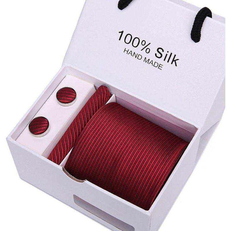 Men's 100 % Silk Tie Gift Box 3-Piece Set Business Formal Wedding Tie Set Many Colors - Frimunt Clothing Co.