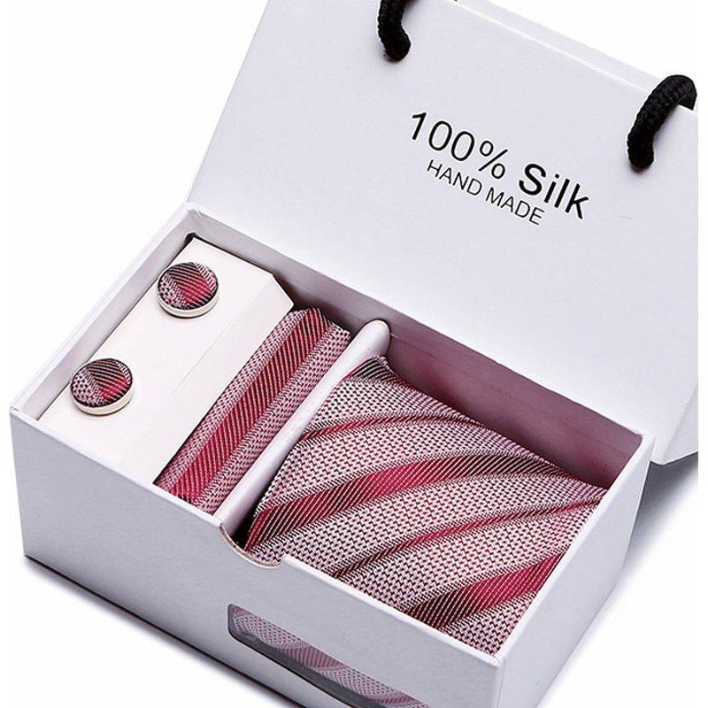 Men's 100 % Silk Tie Gift Box 3-Piece Set Business Formal Wedding Tie Set - Frimunt Clothing Co.