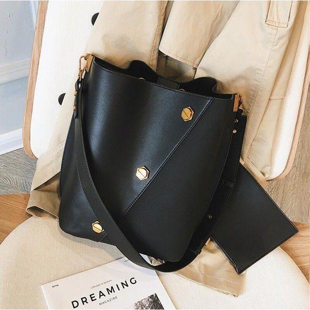 Burminsa Suede Bucket Women Shoulder Bag Wide Strap Handbag/Crossbody Bags With Coin Purse - Frimunt Clothing Co.