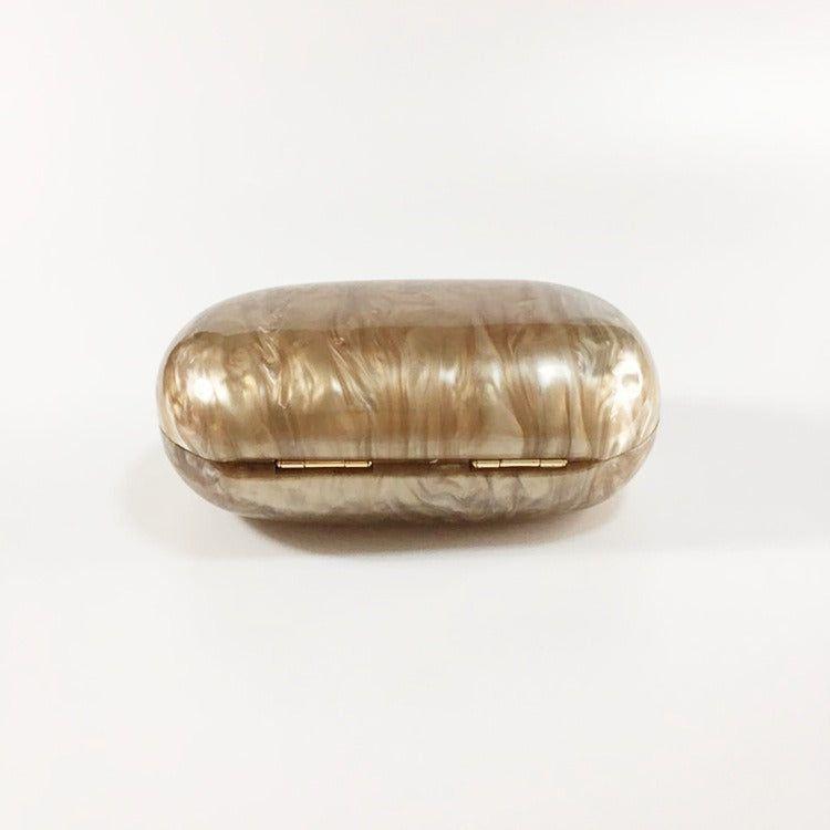 New Women's Oval Vintage Fashion Evening Bag Pearlescent Color Handbag Shoulder Box Bag - Frimunt Clothing Co.