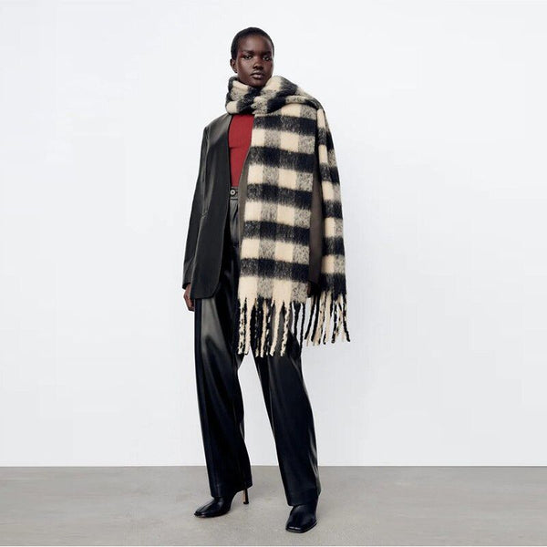 Designer Brand Luxury Style Winter Scarf (Unisex) Warm Cashmere Tassel Large Shawl Wrap - Frimunt Clothing Co.