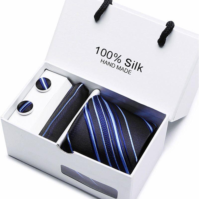 Men's 100 % Silk Tie Gift Box 3-Piece Set Business Formal Wedding Tie Set Many Colors - Frimunt Clothing Co.