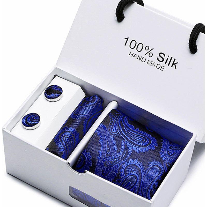 Men's 100 % Silk Tie Gift Box 3-Piece Set Business Formal Wedding Tie Set - Frimunt Clothing Co.