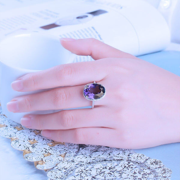 Luxury Tanzanite Gemstone Rings For Women Solid 925 Sterling Silver Fine Jewelry