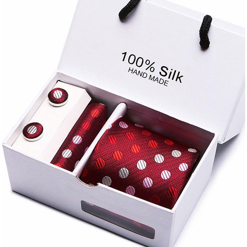 Men's 100 % Silk Tie Gift Box 3-Piece Set Business Formal Wedding Tie Set Many Colors - Frimunt Clothing Co.