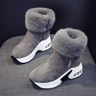 Women Ankle Suede Super Warm Plush Winter Wedges Boots - Frimunt Clothing Co.