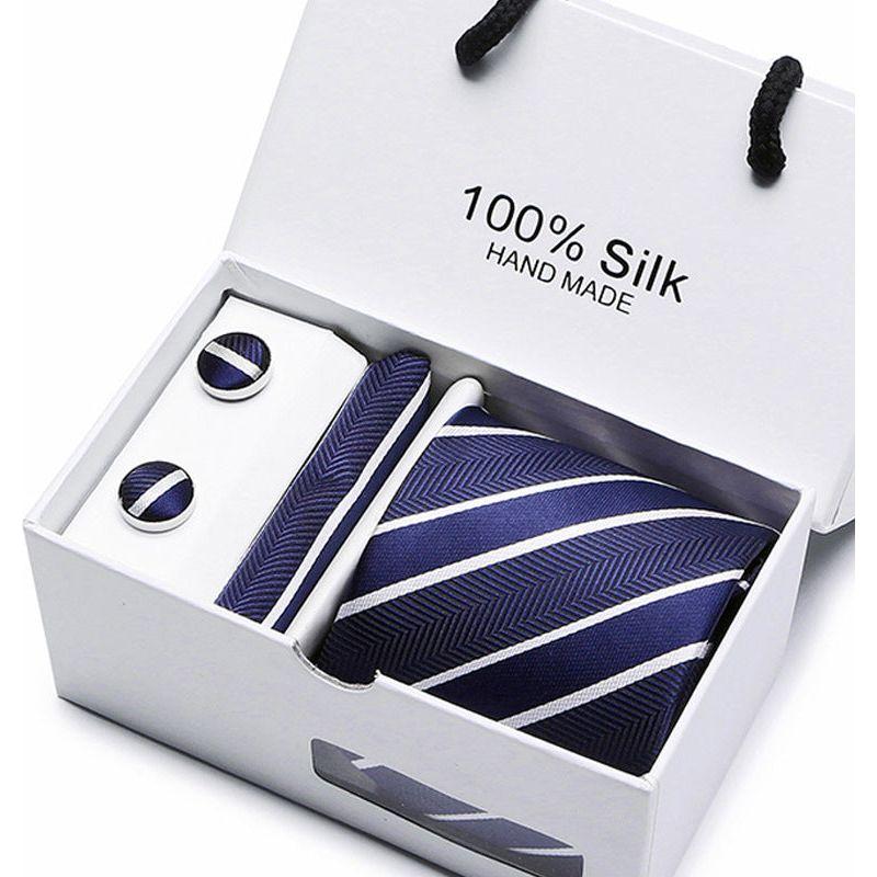 Men's 100 % Silk Tie Gift Box 3-Piece Set Business Formal Wedding Tie Set - Frimunt Clothing Co.