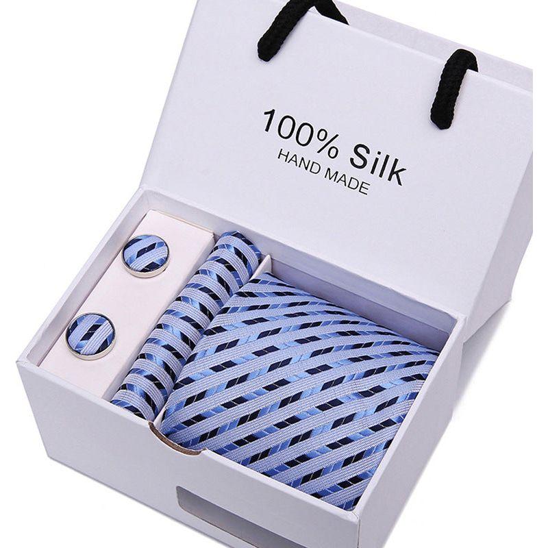 Men's 100 % Silk Tie Gift Box 3-Piece Set Business Formal Wedding Tie Set Many Colors - Frimunt Clothing Co.