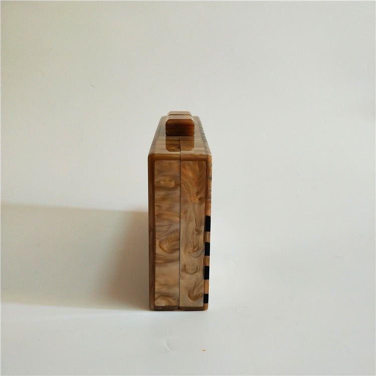 Leaf Vein Acrylic Evening Bag Geometric Splicing Clutch - Frimunt Clothing Co.