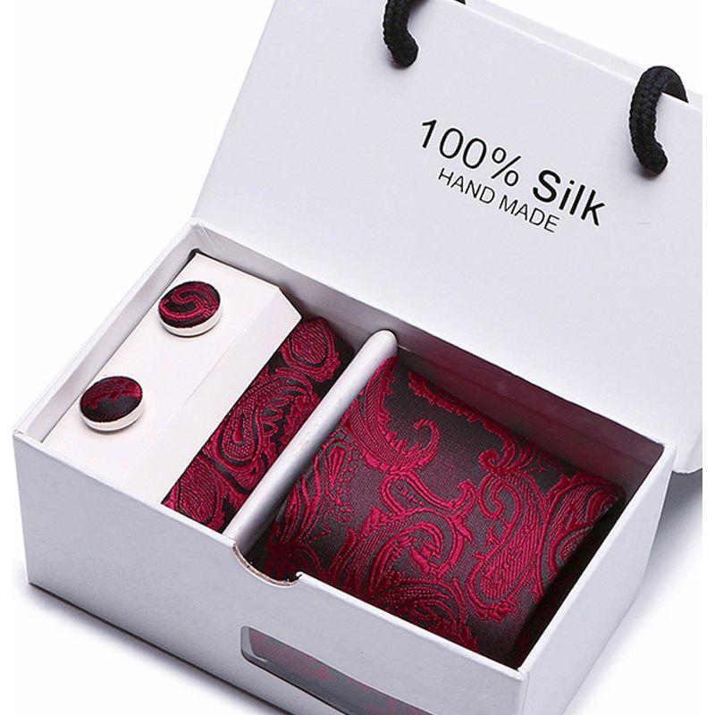 Men's 100 % Silk Tie Gift Box 3-Piece Set Business Formal Wedding Tie Set - Frimunt Clothing Co.