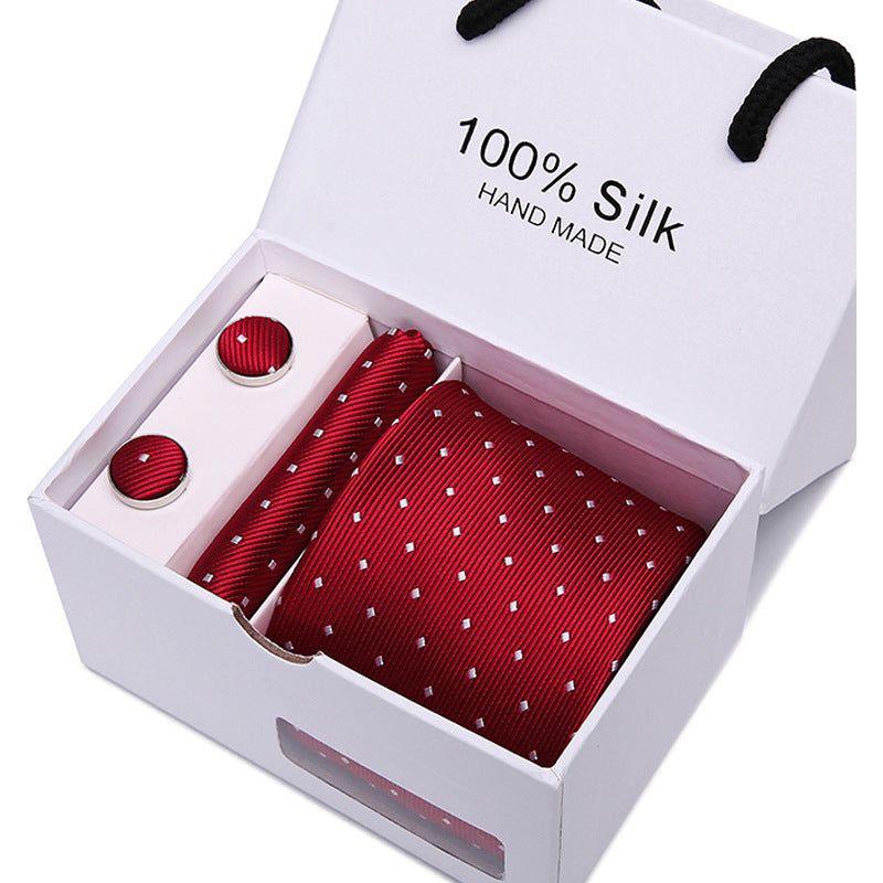 Men's 100 % Silk Tie Gift Box 3-Piece Set Business Formal Wedding Tie Set Many Colors - Frimunt Clothing Co.