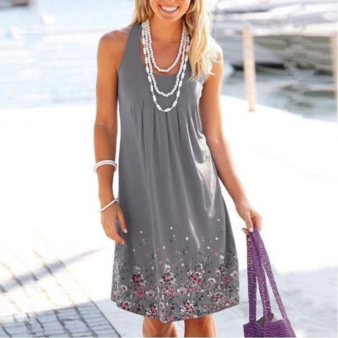 Women Sleeveless Summer Casual Loose Boho Beach Sundress Plus Sizes 5XL - Frimunt Clothing Co.