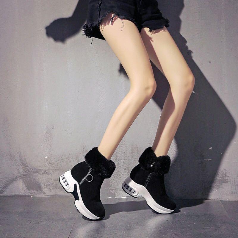 Women Ankle Suede Super Warm Plush Winter Wedges Boots - Frimunt Clothing Co.