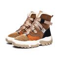 New High Top Multi Color Ankle Winter Sneaker Boots Suede Leather Inner Fur Chunky Platform Comfortable Luxury Women Winter Boots - Frimunt Clothing Co.