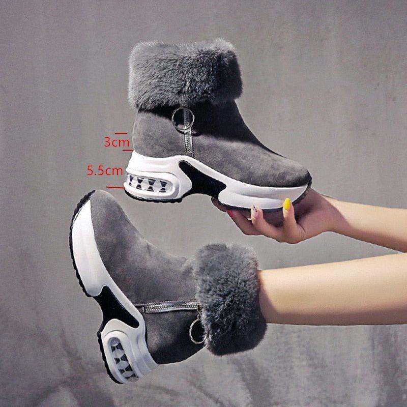 Women Ankle Suede Super Warm Plush Winter Wedges Boots - Frimunt Clothing Co.