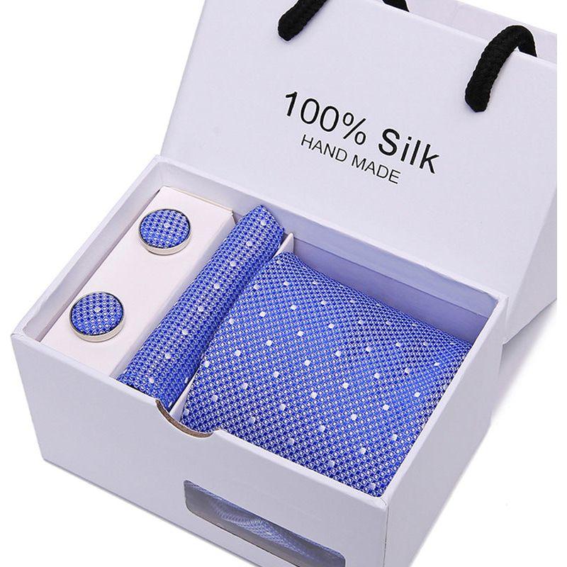 Men's 100 % Silk Tie Gift Box 3-Piece Set Business Formal Wedding Tie Set Many Colors - Frimunt Clothing Co.