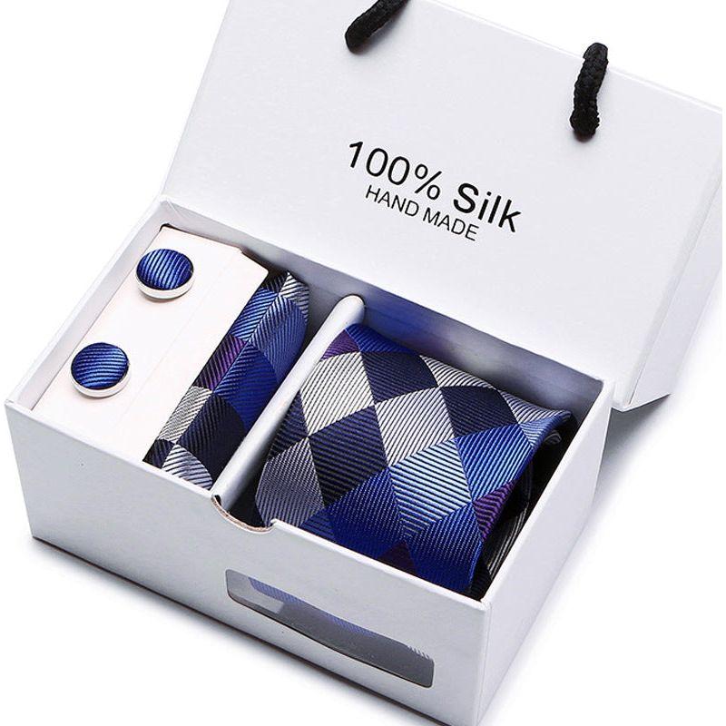 Men's 100 % Silk Tie Gift Box 3-Piece Set Business Formal Wedding Tie Set Many Colors - Frimunt Clothing Co.