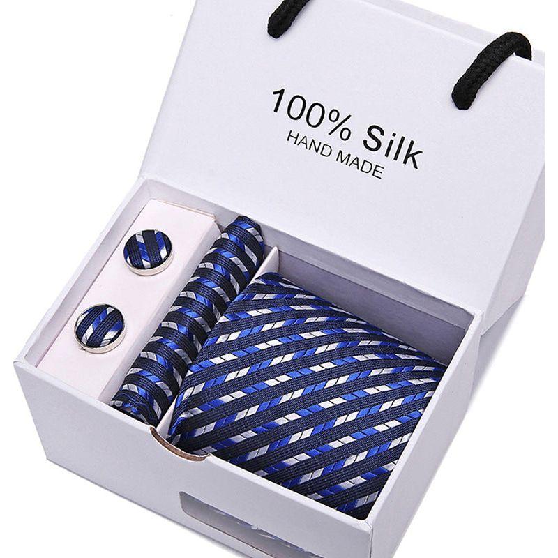 Men's 100 % Silk Tie Gift Box 3-Piece Set Business Formal Wedding Tie Set Many Colors - Frimunt Clothing Co.