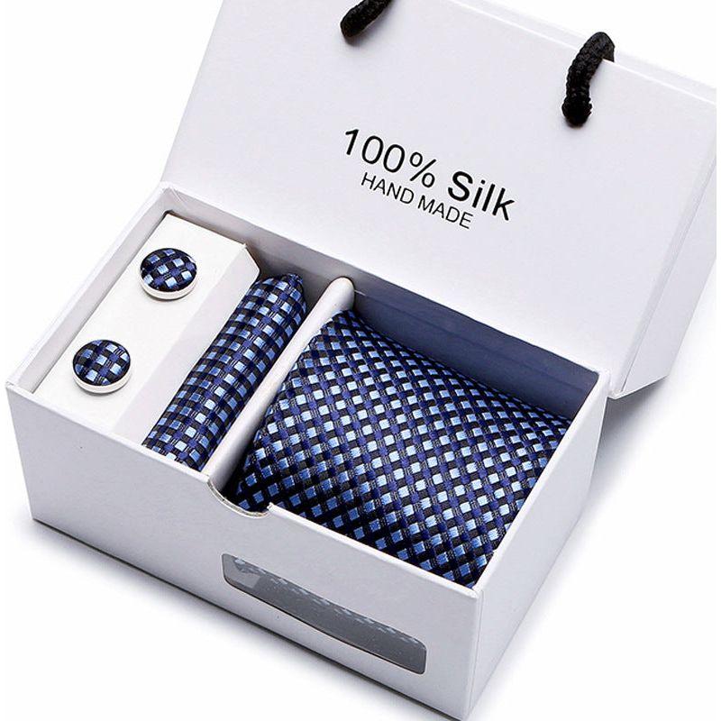 Men's 100 % Silk Tie Gift Box 3-Piece Set Business Formal Wedding Tie Set - Frimunt Clothing Co.