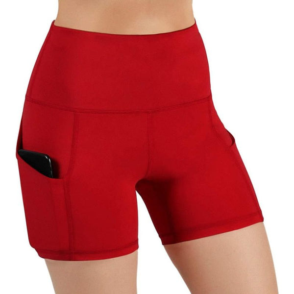 Women's Sports Gym Jogging Running Yoga Shorts High Waist Lifting Push Up Tight Side Pocket - Frimunt Clothing Co.