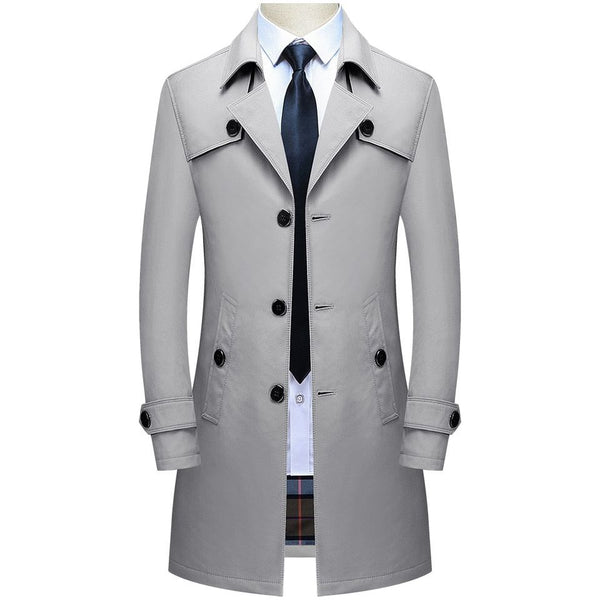 Thoshine Brand Spring Autumn Men's Long Trench Coats Superior Quality Buttons Male Fashion Outerwear Plus Sizes - Frimunt Clothing Co.